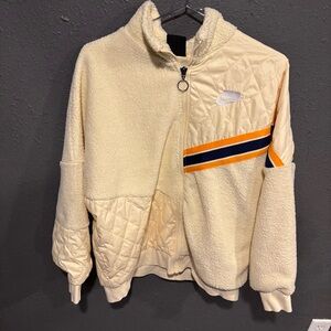 Women’s Nike Cream Quilted Jacket with Stripes